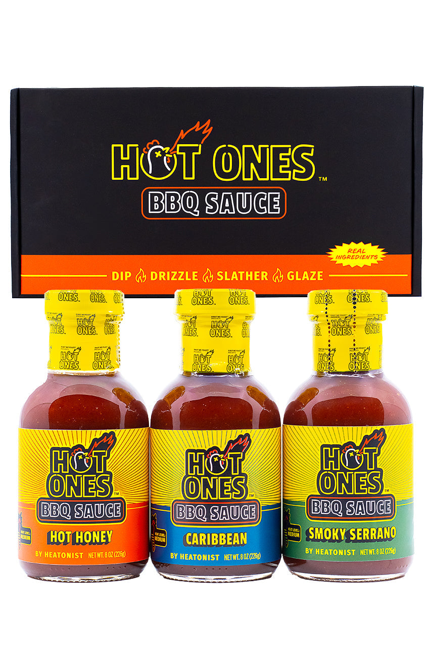Hot Ones BBQ Trio Pack (Hot Honey / Caribbean / Smoked Serrano) B9