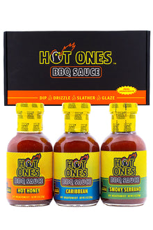 Hot Ones BBQ Trio Pack (Hot Honey / Caribbean / Smoked Serrano) B9